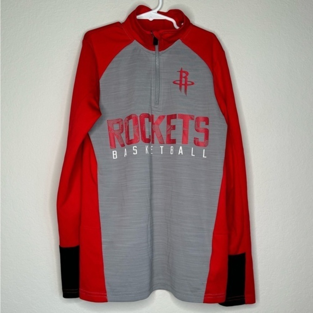 NBA Houston Rockets Youth Quarter Zip Pullover‎ Shirt- Sz M (10-12)